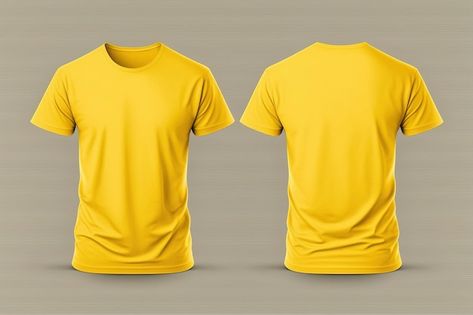 Mockup Kaos, Vista Frontal, Dark Background Wallpaper, Happy Birthday Design, T Shirt Design Template, Photo To Cartoon, Yellow Shirt, Orange T Shirts, Yellow T Shirt