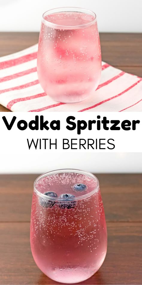 Cocktail Vodka, Spritzer Recipes, Refreshing Cocktail, Cocktail Sauce, Boozy Drinks, Keto Drink, Drinks Cocktails, Berries Recipes, Vodka Drinks