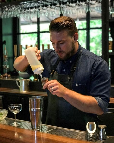 Meet @jason_chris_duck, our bar manager at Charter Oak! Jason works on everything from creating large format cocktails to researching new ingredients for the bar. Learn more about Jason by clicking the link in bio. #squadgoals #bartenderlife Bar Manager, Leather Apron, Top Restaurants, Apron Designs, First Impressions, Large Format, Private Event, The Bar, Coffee Maker