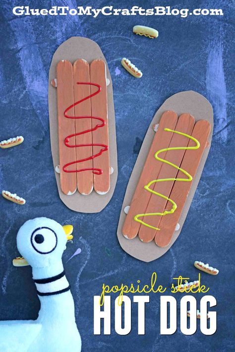 Hot Dog Craft Preschool, Camp Theme Crafts, Picnic Crafts Preschool, Cooking Crafts For Kids, Hot Dog Craft, Camping Crafts For Toddlers, Dog Crafts For Kids, Picnic Crafts, Food Crafts For Kids