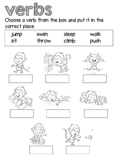 Verbs Kindergarten, Action Verbs Worksheet, Grammar Interactive Notebook, Verbs Worksheet, Presente Simple, Cvc Words Kindergarten, Verb Worksheets, The Verb, 2nd Grade Worksheets