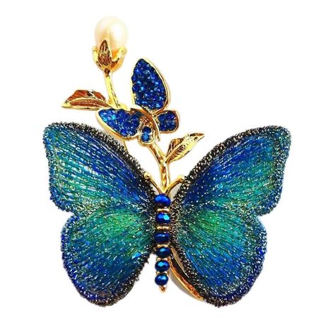 PRICES MAY VARY. Dimensions: 69mm high, 52mm wide Material: Pearl, copper alloy Weight: 22 grams (0.78 ounces). Fashion Butterfly brooches is a nice jewelry for women ，Trendy and Elegant，will compliment your hats, or shawls, to smarten up work clothes or wear at parties or on an evening out. easy to carry. wedding brooch pins for women . Womens fashion jewelry, wearing this beautiful Butterfly brooch will you be unique, it is appealing to will you different. Butterfly Brooches Pearl Embroidery B Embroidery Brooch, Fashion Butterfly, Pins Jewelry, Pearl Embroidery, Nice Jewelry, Unique Brooch, Wedding Brooch, Animal Brooch, Antique Brooches