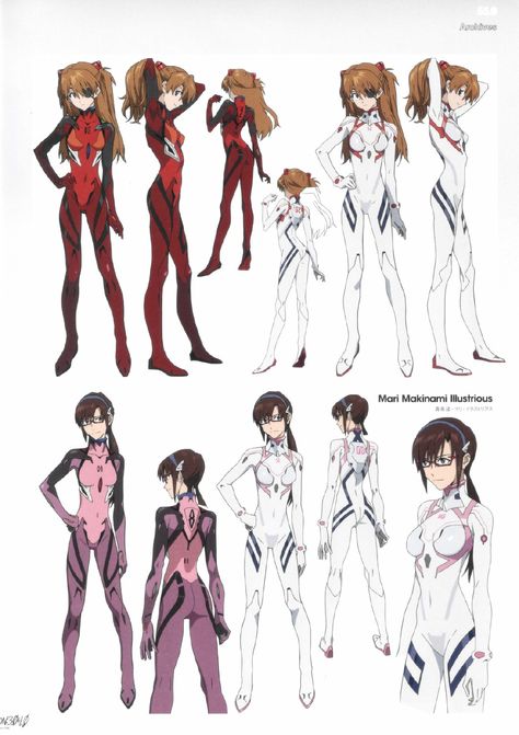 Asuka Character Design, Evangelion Character Design, Evangelion Characters, Character Turnaround, Toy Bonnie, Evangelion Art, Character Model Sheet, Neon Evangelion, Art Manga