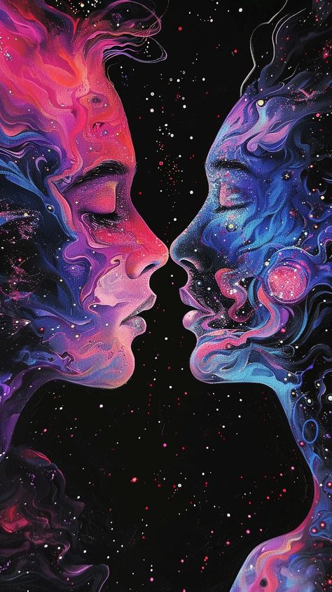 Dive into a vibrant odyssey of love with this colorful abstract painting, encapsulating a captivating couple's love story. Witness the eternal dance of the Divine Masculine and Divine Feminine in a kaleidoscope of emotions. Rediscover the essence of romance and embark on a journey to find out more about the One who truly loves you.💙 Ethereal Love, Love Concept, Paint Inspo, Divine Masculine, Twin Flame Relationship, Two Lovers, Ethereal Wedding, Cosmic Art, Garden Spring