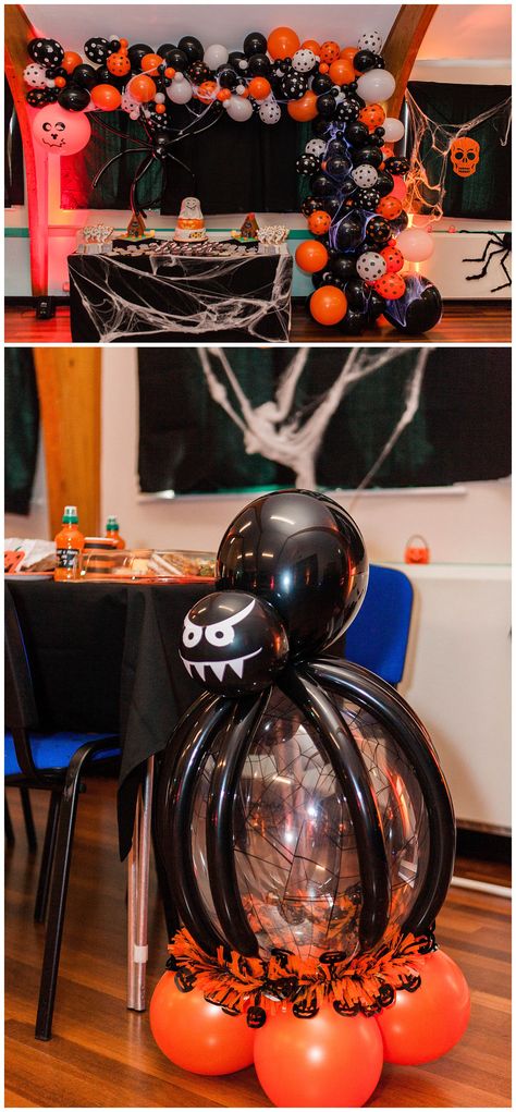 Halloween Balloon Centerpiece Ideas, Halloween Filled Balloons, Ballon Halloween Decoration, Halloween Bobo Balloon Ideas, Halloween Stuffed Balloon Ideas, Halloween Decorations With Balloons, Halloween Bubble Balloons, Halloween Decor Balloons, Balloon Decorations Halloween