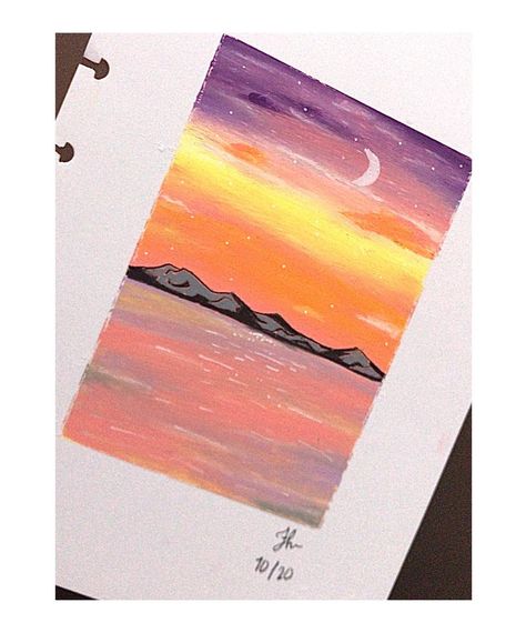 Sunrise Oil Pastel, Oil Pastel Paintings, Pastel Paintings, Oil Pastel Drawings, Cute Paintings, Oil Pastels, Pastel Drawing, Every Single Day, Pastel Painting