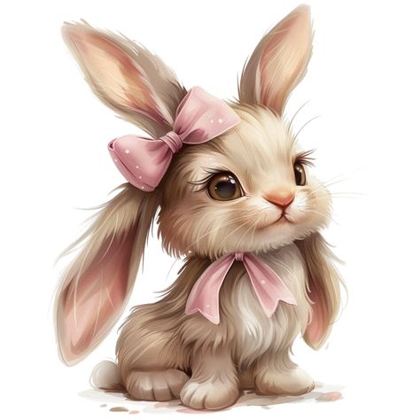 Fantasy Bunny, Animal Clipart Free, Cat Brain, Rabbit Clipart, Lapin Art, Bunny Clipart, Bunny Watercolor, Illustration Mignonne, Baby Rabbit