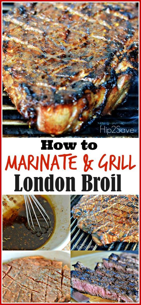 London Broil Marinade, Grilled London Broil, London Broil Recipes, Beef Marinade, London Broil, Summer Recipe, On The Grill, Food For A Crowd, Beef Dishes