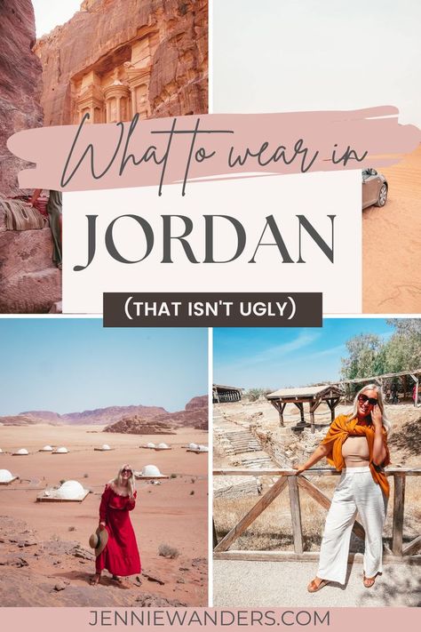 What to Wear in Jordan Jordan Fashion Women, Middle East Tourist Outfit, Jordan Petra Outfit Women, Jordan Vacation Outfits, Jordan Country Outfits, What To Wear In The Middle East, What To Wear In Petra Jordan, Jordan Packing List Women, Jordan Packing List