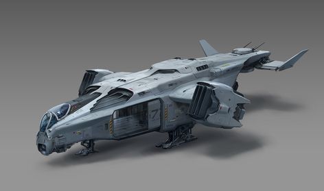 Sci Fi Troop Transport Ship, Sci Fi Troop Transport, Sci Fi Police Car, Sci Fi Gunship, Sci Fi Dropship, Vtol Aircraft Concept, Dropship Concept Art, Archangel Aesthetic, Future Helicopter