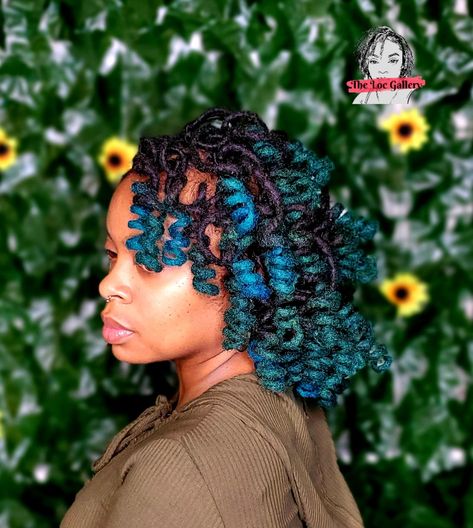 Rod Loc Styles, Roller Set On Locs, Loc Roller Set, Rods On Locs, Locs Rod Set, Curling Locs With Flexi Rods, Barrel Roll Updo Locs, Loc Curls, Loc Nation