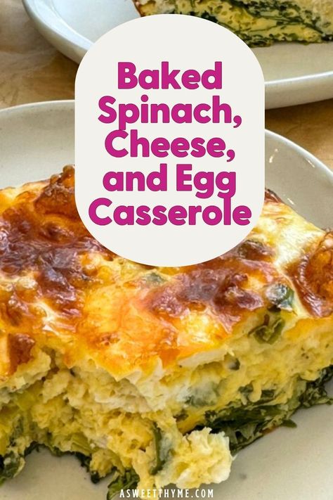 Elevate your breakfast or brunch with our irresistible Baked Spinach, Cheese, and Egg Casserole Recipe. This hearty dish is a delightful way to begin your day, loaded with nutritious spinach, melty cheese, and baked eggs. Baked Egg Dishes Breakfast, Potato Spinach Egg Bake, Healthy Egg Casserole Recipes Breakfast, Egg Spinach Casserole Recipes, Cheesy Egg Bake Breakfast Casserole, Spinach Egg Cheese Casserole, Spinach And Egg Skillet With Cheese, Spinach Egg Casserole Breakfast, Cheesy Spinach Potato Egg Casserole