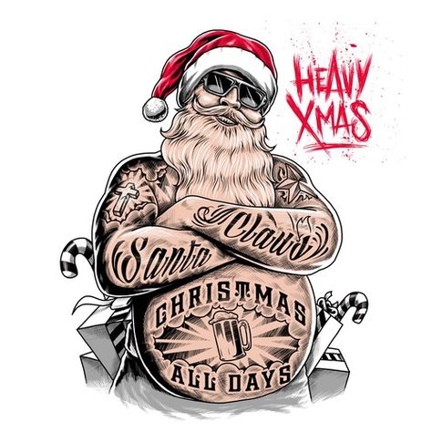 Runner-up design by Executor Scary Christmas, Christmas Tattoo, Tattoo Magazine, Creepy Christmas, Dark Christmas, Santa Clause, Christmas Drawing, Tattoo Style, Tattoo Studio