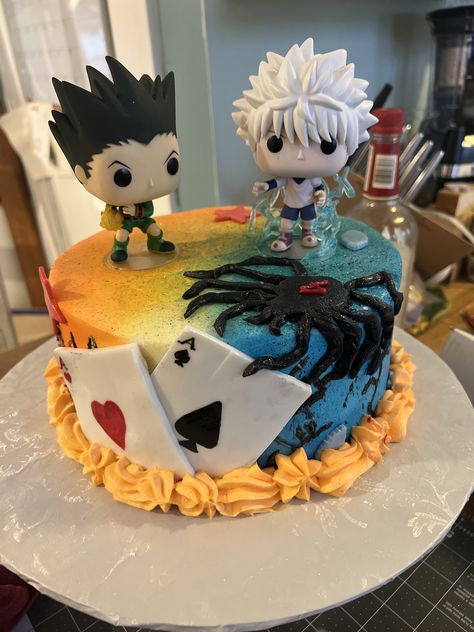 Hunter X Hunter Birthday Cake, Hisoka Birthday, Kakashi Birthday Cake, Deku Birthday Cake, Bleach Anime Birthday Cake, Anime Cake, Chris B, Cute Desserts, Cake Decorating Tips