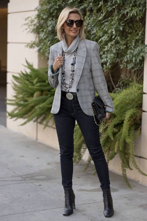 A Second Look At Our Cambridge Glen Plaid Blazer Plaid Blazer Outfit Women Casual, Gray Plaid Blazer Outfit, Grey Plaid Blazer Outfit, Glen Plaid Blazer Outfit, Gingham Blazer Outfit, Grey Blazer Outfit Casual, Gray Plaid Blazer Outfit Women, Grey Blazer Outfit Work, Check Blazer Outfit Women