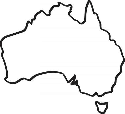 Australia Map, Vector Art, White Background, Vector Free, For Free, Clip Art, Australia, Map, White