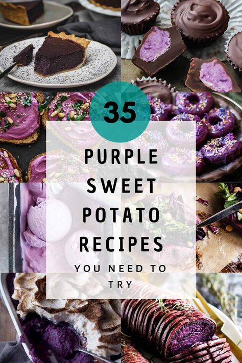 Browse through these Purple Sweet Potato Recipes and discover a variety of beautiful and delicious approaches to using the vibrant vegetable. You’ll find both sweet and savory ways to incorporate them into your meals. #purplesweetpotato Okinawa Purple Sweet Potato, Okinawan Purple Sweet Potato Recipes, Recipes With Purple Sweet Potatoes, Okinawa Purple Sweet Potato Recipes, Purple Potato Fries, Purple Yam Recipe Savory, Purple Sweet Potato Recipes Dinners, Ube Recipes Savory, Hawaiian Sweet Potatoes