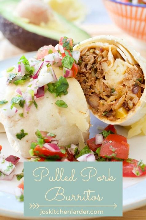 These Mexican Pulled Pork Burritos are perfect for using up leftover pulled pork to make it go that bit further. Really easy to make & adapt as per your liking, this recipe will become a staple & firm family favourite! #burritos #pulledporkburritos #mexican #porkburritos #pulledpork #leftoverporkburritos #easyrecipe #familyfavourite Pulled Pork Burritos, Pork Burritos, Leftover Pulled Pork, Mexican Pulled Pork, Roast Chicken Dinner, Pulled Pork Leftovers, Leftover Pork, Burritos Recipe, Baked Pork Chops