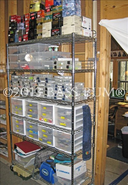 Fishing Tackle Gear - A Fishing Man Cave - Fishing Tackle Storage Systems How To Organize Fishing Stuff, Organizing Fishing Gear, Fishing Tackle Storage Garage, Peg Board Fishing Tackle, Pegboard Fishing Organization, Fishing Storage Ideas Garage, Fishing Equipment Storage Ideas, Fishing Storage Ideas Organizing, Fishing Tackle Storage Ideas