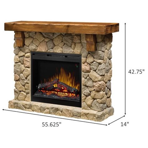 Dimensions Dimplex Electric Fireplace, Electric Fireplace Mantle, Electric Fireplace With Mantel, Mantel Surround, Stone Mantel, Electric Fireplace Heater, Fireplace Heater, Small Fireplace, Rock Fireplaces