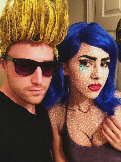 COMIC CON IDEA: POP ART....PRETTY COOL Pop Art Kostüm, Pop Art Costume, Halloween Makeup Artist, Lichtenstein Pop Art, Pop Art Comic Girl, Pop Art Makeup, Johnny Bravo, Hallowen Costume, Homemade Halloween Costumes