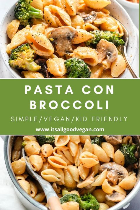 Health Pasta Recipes, Vegan Pastas, Easy Vegan Pasta, Plantbased Dinner, Pasta Con Broccoli, Vegan Pasta Dish, Mushroom Recipes Pasta, Veggies Recipes, Healthy Vegan Dinner