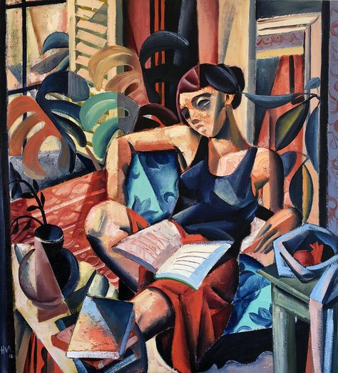 Hennie Niemann, Flat Tyre, Cubist Paintings, Asturias Spain, Cubist Art, South African Art, Francisco Goya, Cubism Art, The Reader