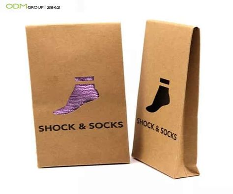 Step Up Your Socks Merch with this Custom Kraft Paper Packaging Socks Ideas, Black Kraft Paper, Kraft Paper Packaging, Socks Packaging, Take Out Containers, Unique Socks, Retail Shelving, Promotional Products Marketing, Paper Packaging