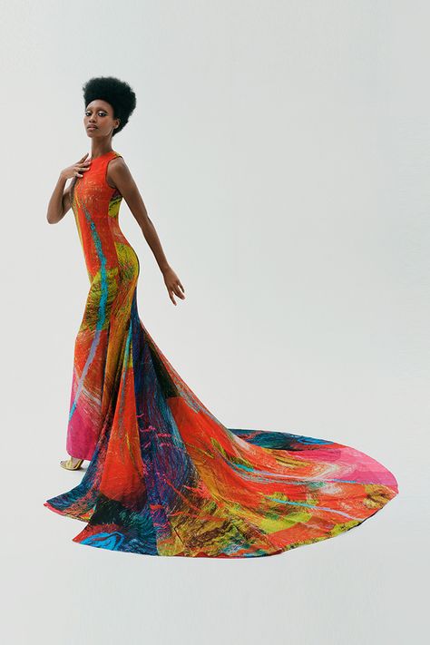 CHRISTOPHER JOHN ROGERS Pre-Fall 2022 Collection Christopher John Rogers, Fall 2022, Painting Patterns, Pre Fall, Get Dressed, Tie Dye Skirt, Runway Fashion, Ideias Fashion, Ball Gowns