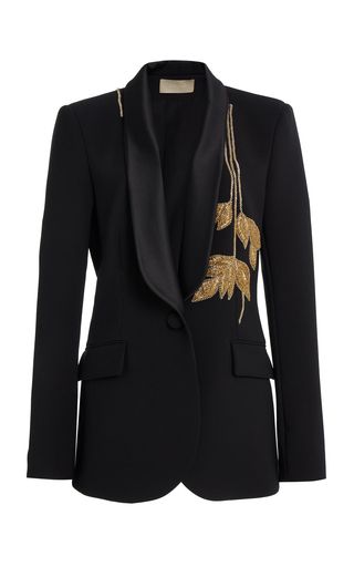 Elie Saab Resort, Resort Party, Embellished Blazer, Dress Outfits Party, Cocktail Party Outfit, Black Fr, Resort 2024, Satin Blazer, Cozy Coats