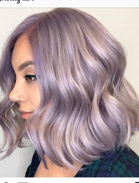 Gray Violet Hair, Violet Blonde Balayage, Lavender Grey Hair, Purple Blonde Hair, Mauve Hair, Purple Blonde, Brown Hair Inspiration, Lavender Hair Colors, Lavender Grey