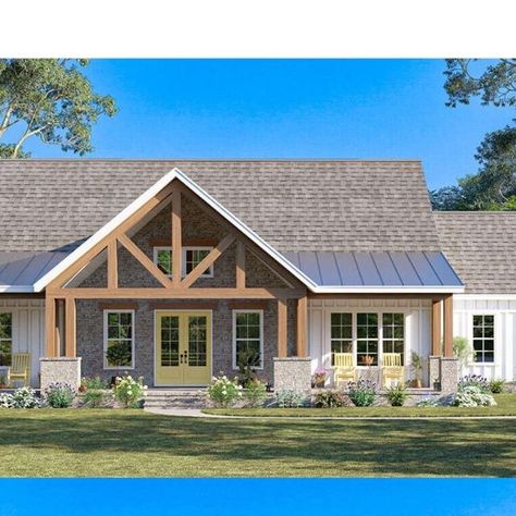 America's Best House Plans on Instagram: "POLL TIME with this beauty - Plan 009-00409 ⭐💖   How would you paint the exterior of this Modern Farmhouse? Top or Bottom?   Completed with 2,240 sq. ft., 3-4 bedrooms, and 2.5 bathrooms, Plan 009-00409 offers one story with an optional bonus room, a mud room, a home office, and a 2-car garage.   Comment "NEW" to receive a direct link in your DM with more information about Modern Farmhouse Plan 009-00409!" America's Best House Plans, Beauty Plan, Farmhouse Plan, Modern Farmhouse Plans, First Story, Best House Plans, Mud Room, Farmhouse Plans, Bonus Room