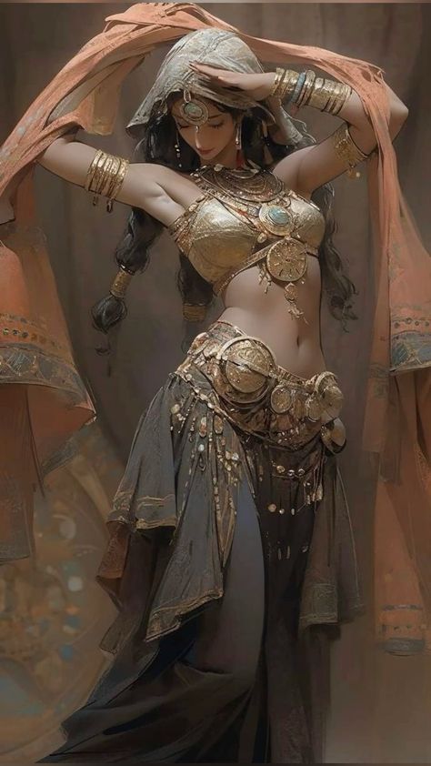 Anime Show, Arabian Art, Belly Dance Costume, Digital Art Anime, Fantasy Dress, Arte Fantasy, Belly Dancers, Fantasy Inspiration, 영감을 주는 캐릭터