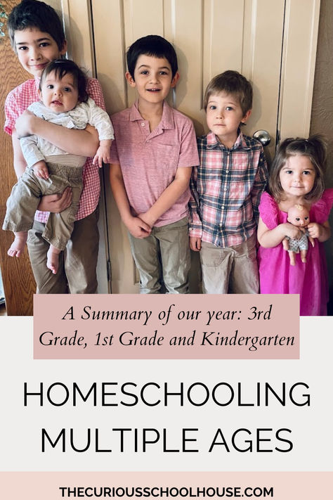 Homeschooling schedule, routine & curriculum choices for the past year: including 3rd grade, 1st, grade, and Kindergarten! Homeschooling multiple ages is tricky but with a little flexibility and creativity you can make it work! Homeschooling different grades | homeschooling encouragement | homeschooling multiple grades | homeschooling young kids | homeschool daily schedule | homeschool morning routine 1st Grade Homeschool Schedule, Homeschool Schedule Multiple Kids, Homeschool Morning Routine, Homeschooling Multiple Ages, Homeschool Daily Schedule, Third Grade Homeschool, Homeschooling Schedule, Homeschooling Kindergarten, Charlotte Mason Homeschool