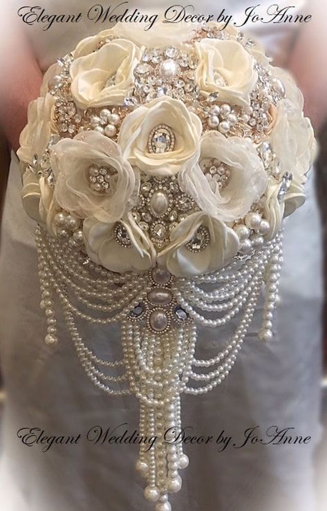 Glam Bouquet, Pearl Brooch Bouquet, Rose Gold Brooch Bouquet, Pearl Bouquet, Jeweled Bouquet, Bridal Brooch Bouquet, Wedding Brooch Bouquets, Wedding Brooch, Brooch Bouquet