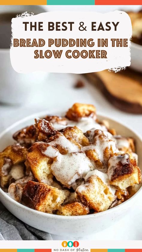 Slow Cooker Bread Pudding Cinnamon Bread Pudding Easy, Slow Cooker Bread Pudding Easy, Bread Pudding In Crockpot Recipe, Fried Bread Pudding Recipe, Gf Bread Pudding, Leftover Donut Bread Pudding, Gf Bread Pudding Recipe, Chocolate Peanut Butter Bread Pudding, Bread Pudding Breakfast Casserole