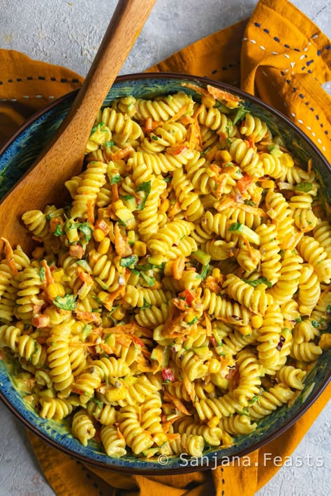 Cold Pasta Salad Dinner Recipes, Curry Macaroni Salad, Curry Pasta Salad Recipes Cold, Easy Vegetarian Pasta Salad, Curry Pasta Salad Recipes, Vegetarian Pasta Salad Recipes Cold, Indian Pasta Salad, South African Pasta Salad Recipes, Curried Pasta Salad