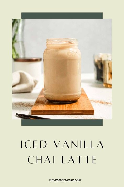 An iced vanilla chai latte is a great way to start your morning or have as an afternoon pick-me-up on a hot day. It's a refreshing drink and such an easy recipe: all you need are vanilla chai tea bags (or regular chai tea bags), water, vanilla extract, ground cinnamon, and your milk of choice. If you want extra vanilla flavor, you can add vanilla bean or vanilla syrup! #easyrecipes #lowsugar #healthyrecipes #chailatte Chai Tea Bags, Vanilla Chai Latte, Chai Tea Latte Recipe, Iced Chai Tea Latte, Iced Chai Tea, Vanilla Chai Tea, Oat Milk Recipe, Tea Latte Recipe, Iced Chai