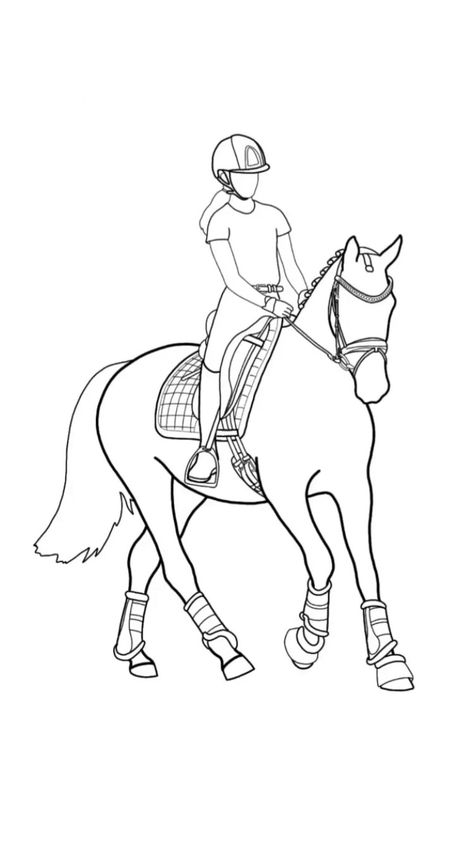 Horse Drawing Template, Horse And Dog Drawing, Drawing Horses Sketches, Drawing Ideas Horse, Horse Jumping Drawing, Horse Riding Drawing, Horse Outline Drawing, Horse Coloring Pages Free Printable, Horse Drawing Ideas