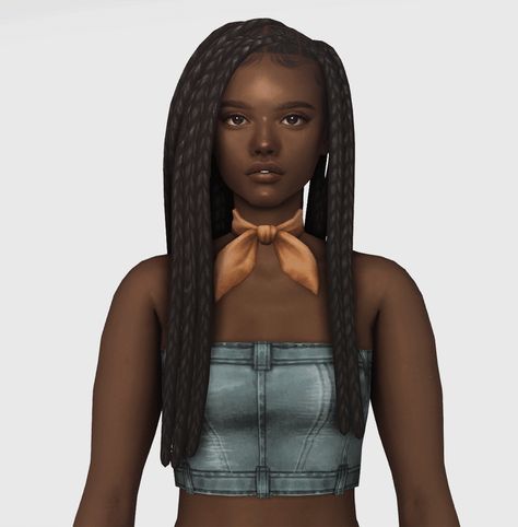 Sims 4 Cc Patreon Hair Braids, Sims 4 Cc Hair Patreon Black, Sims 4 Cc Black Hair Patreon Free, Afro Hair Sims 4 Cc Patreon, Sims 4 Hair Cc Black Female Patreon, Braid Accessories, Cc Hair, Long Braids, Sims 4