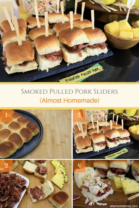 Homemade Pulled Pork, Luau Party Decor, Kids Cooking Party, Easy Pulled Pork, Pulled Pork Sliders, Party Decor Ideas, Smoked Pulled Pork, Pork Sliders, Luau Birthday Party