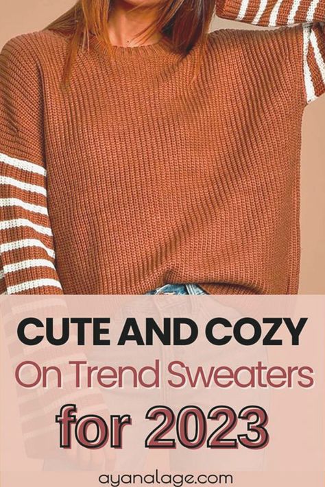 Womans Sweater, Affordable Knit Sweater For Fall, Sweaters 2023 Winter, Trendy Sweater, Affordable Trendy Fall Sweater, Fall Sweaters 2023, Sweater Trends 2023, Plus Size Fall 2023, Trendy One-size Fall Sweater