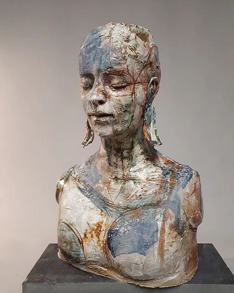 Ceramic Sculpture | sharongriffinart Ceramic Sculpture Artists, Sculpture Portfolio, Griffin Art, Ceramic Bust, Cloth Doll Making, Ceramic Faces, Sculpture Bust, Ceramic Sculpture Figurative, Plaster Sculpture