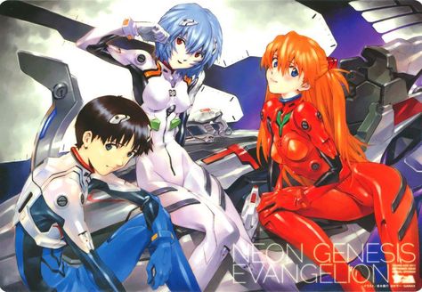 three eva pilots Evangelion Shinji, Hideaki Anno, Asuka Langley Soryu, Evangelion Art, Neon Evangelion, Asuka Langley, Rei Ayanami, Genesis Evangelion, Neon Genesis