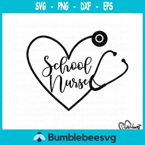 Stethoscope Heart, Nurse Svg, School Nurse, Cut Canvas, Scan And Cut, Brother Scan And Cut, Future Design, Digital Cut File, Nursing School