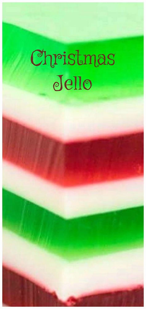 Grinch Jello Salad, 2 Layer Jello, Christmas Jello Salad Recipes, Jello Salads For Christmas, Layered Jello Recipe Condensed Milk, Christmas Ribbon Jello Recipe, Christmas Jello Recipes, 7 Layer Jello, Ribbon Jello Recipe