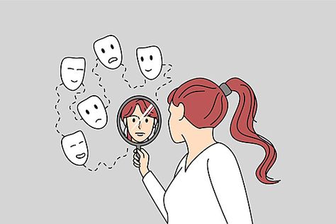 Happy Emotions Drawing, Narcissism Illustration, Look In Mirror, Picture Of A Person, Happy Emotions, Antisocial Personality, Different Faces, Logo Cloud, Marketing Poster