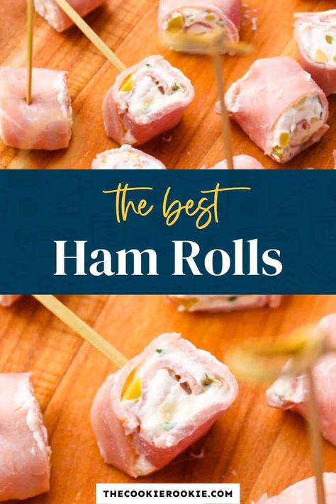 Meat And Cheese Appetizers, Rollups Appetizers, Ham Appetizers, Ham Cheese Rolls, Ham Roll Ups, Ham And Cheese Roll Ups, Simple Appetizers, Dips Appetizers, Holiday Ham Recipes