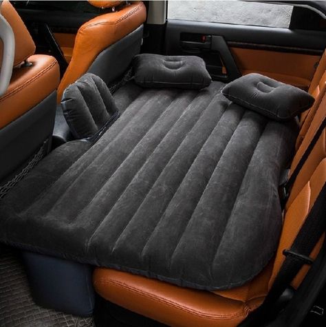 An inflatable mattress so you can transform your back seat into a bedroom. 10 Items Everyone Needs In Their Car For Road Trip Purposes Inflatable Car Bed, Kangoo Camper, Car Mattress, Car Air Mattress, Suv Camping, Air Mattress Camping, Inflatable Bed, Camping Pillows, Camping Mattress