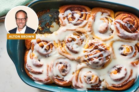 I Tried Alton Brown's Cinnamon Roll Recipe | Kitchn Cinnamon Roll Recipe, Best Cinnamon Rolls, Breakfast Rolls, Alton Brown, Pan Recipes, Roll Recipe, Cinnamon Rolls Recipe, Sheet Pan Recipes, Rolls Recipe